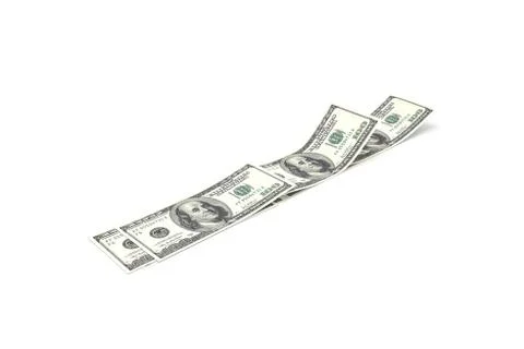 3D Rendering Group of One Hundred Dollar Banknotes Stock Illustration