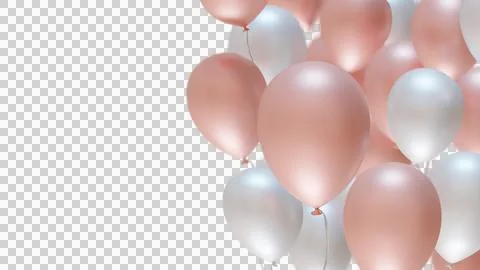 3d rendering group of pastel balloon. Stock Illustration