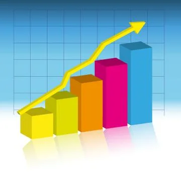 3D rendering of a growing business graph - business concept Illustrazione stock