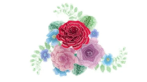 3d rendering, growing floral background flowers, blooming botanical pattern Stock Footage 106564102