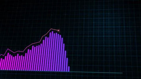 3D rendering of growing line graph of digital income growth chart Stock Illustration