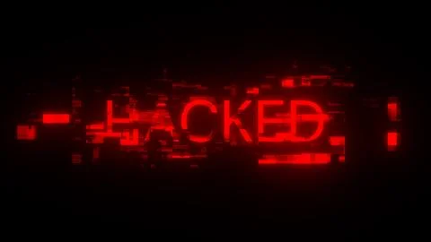 3D rendering hacked text with screen effects of technological glitches Stock Illustration