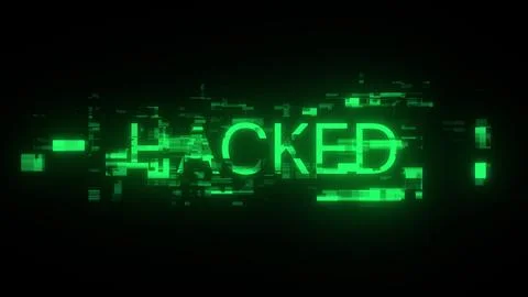 3D rendering hacked text with screen effects of technological glitches Stock Illustration