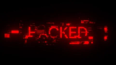 3D rendering hacked text with screen effects of technological glitches Stock Illustration