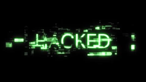 3D rendering hacked text with screen effects of technological glitches Stock Illustration