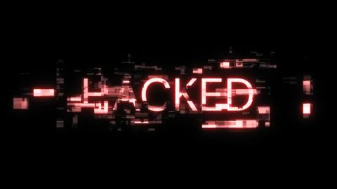 3D rendering hacked text with screen effects of technological glitches Stock Illustration