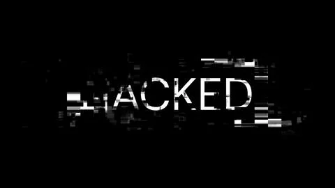 3D rendering hacked text with screen effects of technological glitches Stock Illustration