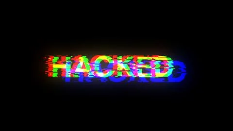 3D rendering hacked text with screen effects of technological glitches Stock Illustration