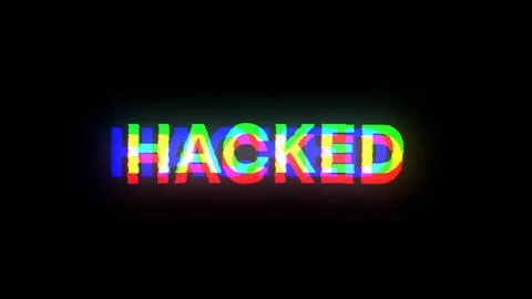 3D rendering hacked text with screen effects of technological glitches Stock Illustration
