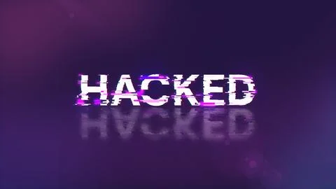 3D rendering hacked text with screen effects of technological glitches Stock Illustration