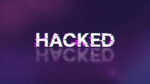 3D rendering hacked text with screen effects of technological glitches Stock Illustration