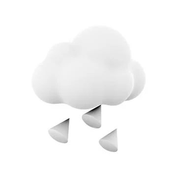 3d rendering hail cloud icon. 3d render weather cloud with hail icon. Hail cloud Stock Illustration