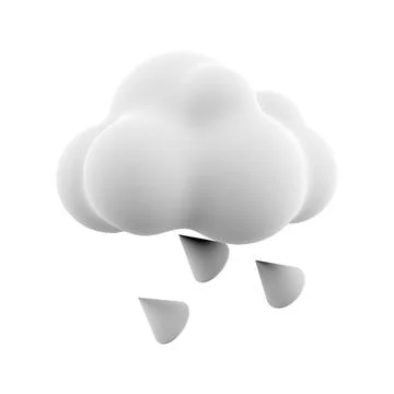 3d rendering hail cloud icon. 3d render weather cloud with hail icon. Hail cloud Stock Illustration