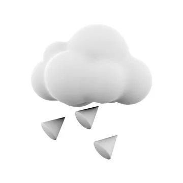 3d rendering hail cloud icon. 3d render weather cloud with hail icon. Hail cloud Stock Illustration