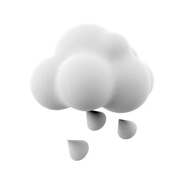 3d rendering hail cloud icon. 3d render weather cloud with hail icon. Hail cloud Illustrazione stock
