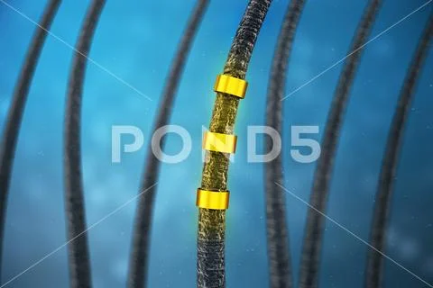 3D Rendering hair keratin strengthening, hair care. Treatment and care of hair Stock Illustration