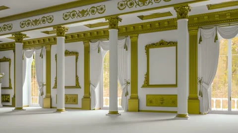 3D rendering of the hall in classical style 스톡 동영상 221836058