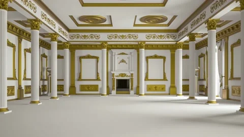 3D rendering of the hall in classical style Vídeos de archivo 225460410