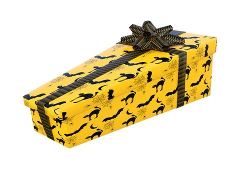 3D Rendering Halloween Gift on White Stock Illustration