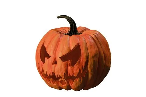 3D rendering of a Halloween pumpkin isolated on a white background. Stock Illustration