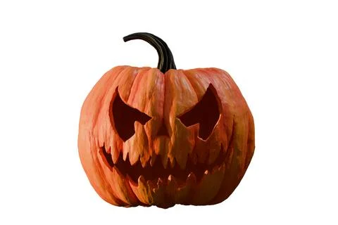 3D rendering of a Halloween pumpkin isolated on a white background. Stock Illustration
