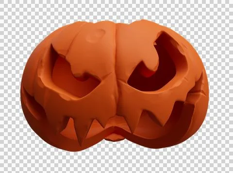 3d rendering of Halloween pumpkin minimal Halloween background design element Stock Illustration