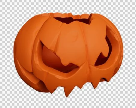 3d rendering of Halloween pumpkin side view minimal Halloween background desi Illustrazione stock