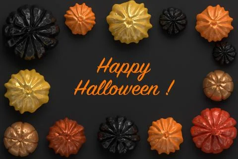 3d rendering of Halloween pumpkins Stock Illustration