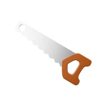 3D rendering Hand saw in. 3d render hand saw, icon Stock-Illustration