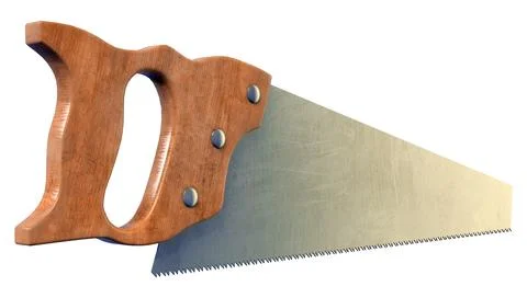 3D Rendering Hand Saw on White Stock Illustration