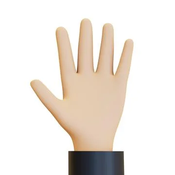 A 3D rendering of a hand wearing a black shirt on a white background Stock Illustration