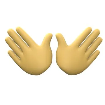 3D rendering of hands emoticon sign isolated on a white background Stock Illustration