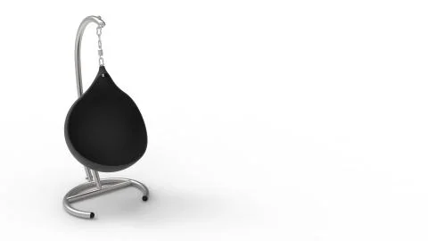 3d rendering of a hanging egg chair isolated in white studio background Stock Illustration
