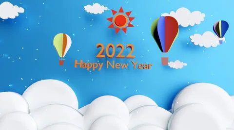 3d rendering happy new year Stock Illustration
