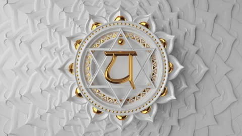 3d rendering of heart chakra symbol rotating over white background. Stock Footage 132719485