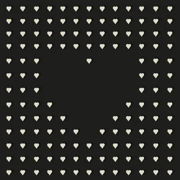 3D RENDERING OF HEART SHAPE FRAME イラスト素材