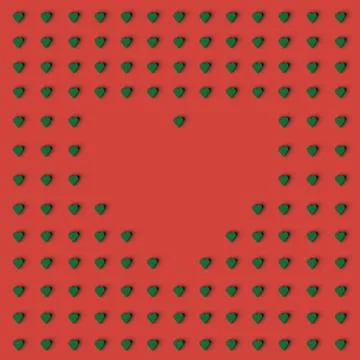 3D RENDERING OF HEART SHAPE FRAME Stock Illustration