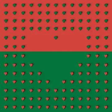 3D RENDERING OF HEART SHAPE FRAME Illustrazione stock