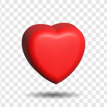 3D Rendering Heart with transparent backgroun Stock Illustration