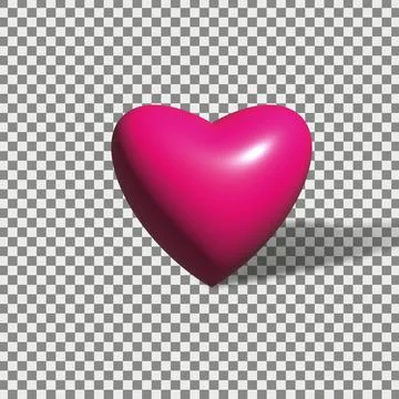 3D Rendering Heart with Transparent Background Stock Illustration