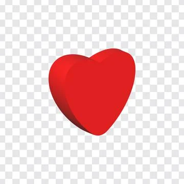 3D Rendering Heart with Transparent Background Stock Illustration
