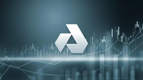 3D rendering hedera cryptocurrency coin on colorful background, cryptocurrenc Stock Illustration