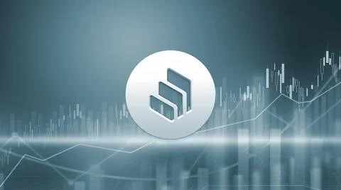 3D rendering hedera cryptocurrency coin on colorful background, cryptocurrenc Stock Illustration