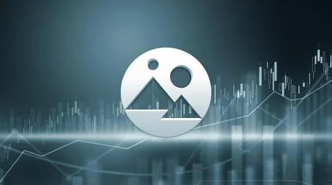 3D rendering hedera cryptocurrency coin on colorful background, cryptocurrenc Illustrazione stock