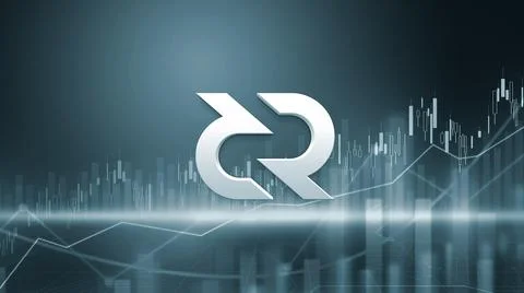 3D rendering hedera cryptocurrency coin on colorful background, cryptocurrenc Illustrazione stock