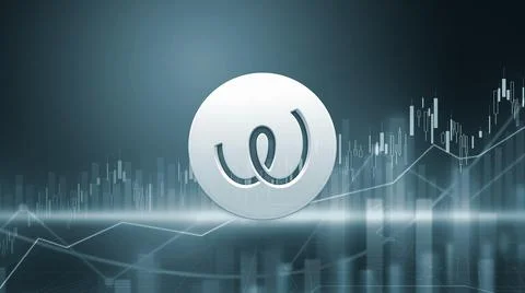 3D rendering hedera cryptocurrency coin on colorful background, cryptocurrenc Ilustração Stock