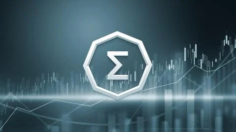 3D rendering hedera cryptocurrency coin on colorful background, cryptocurrenc Stock Illustration