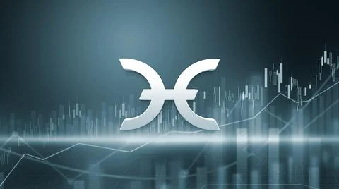 3D rendering hedera cryptocurrency coin on colorful background, cryptocurrenc Stock Illustration