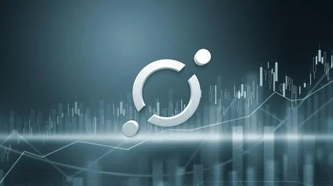 3D rendering hedera cryptocurrency coin on colorful background, cryptocurrenc Stock Illustration