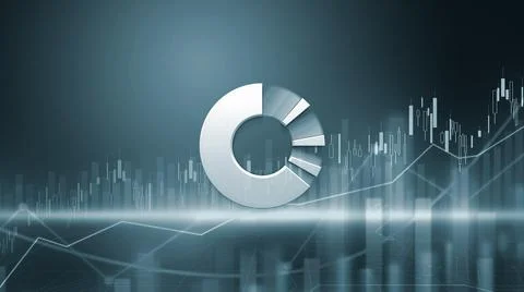 3D rendering hedera cryptocurrency coin on colorful background, cryptocurrenc Stock Illustration